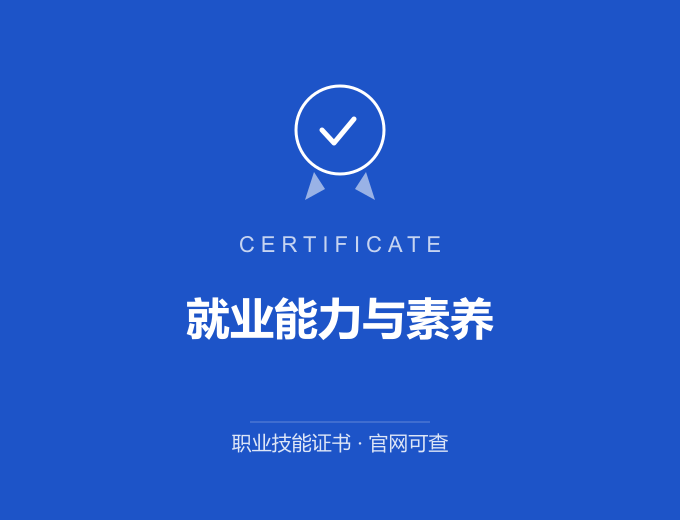 北京就业能力与素养证书 蓝色证书封面 职业技能证书 发证机构官网可查